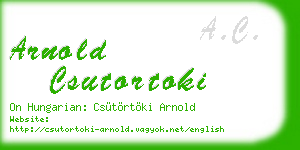 arnold csutortoki business card